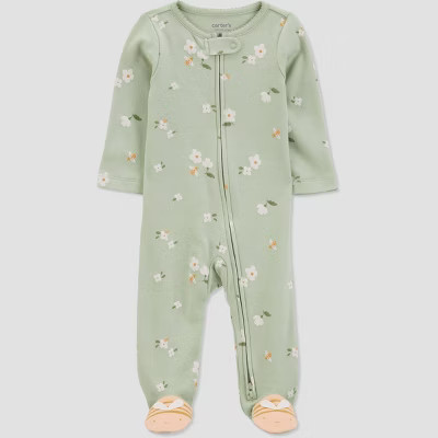 Carter's Just One You®️ Baby Girls' Mini Floral Sleep N' Play - Green Newborn | Target