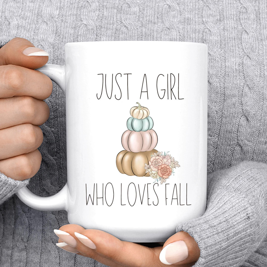 Just a girl who loves fall Coffee Mug, Custom Mug, Coffee Cup, Dishwasher safe, personalized mug,... | Etsy (Global)
