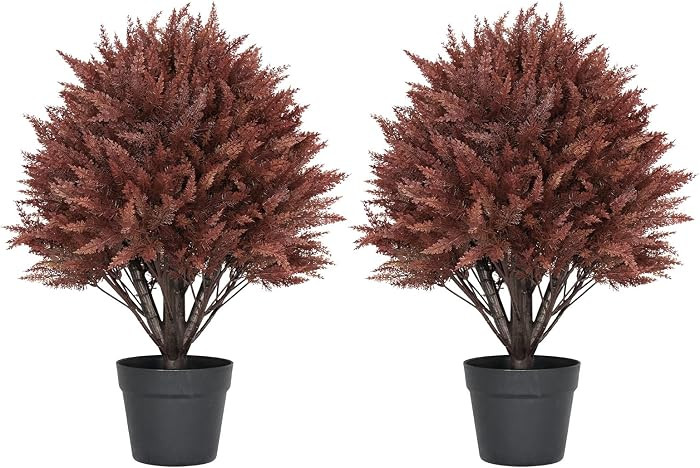 24" Fall Topiary Artificial Outdoor Plants, Faux Cedar Bushes & Shrubs | Amazon (US)