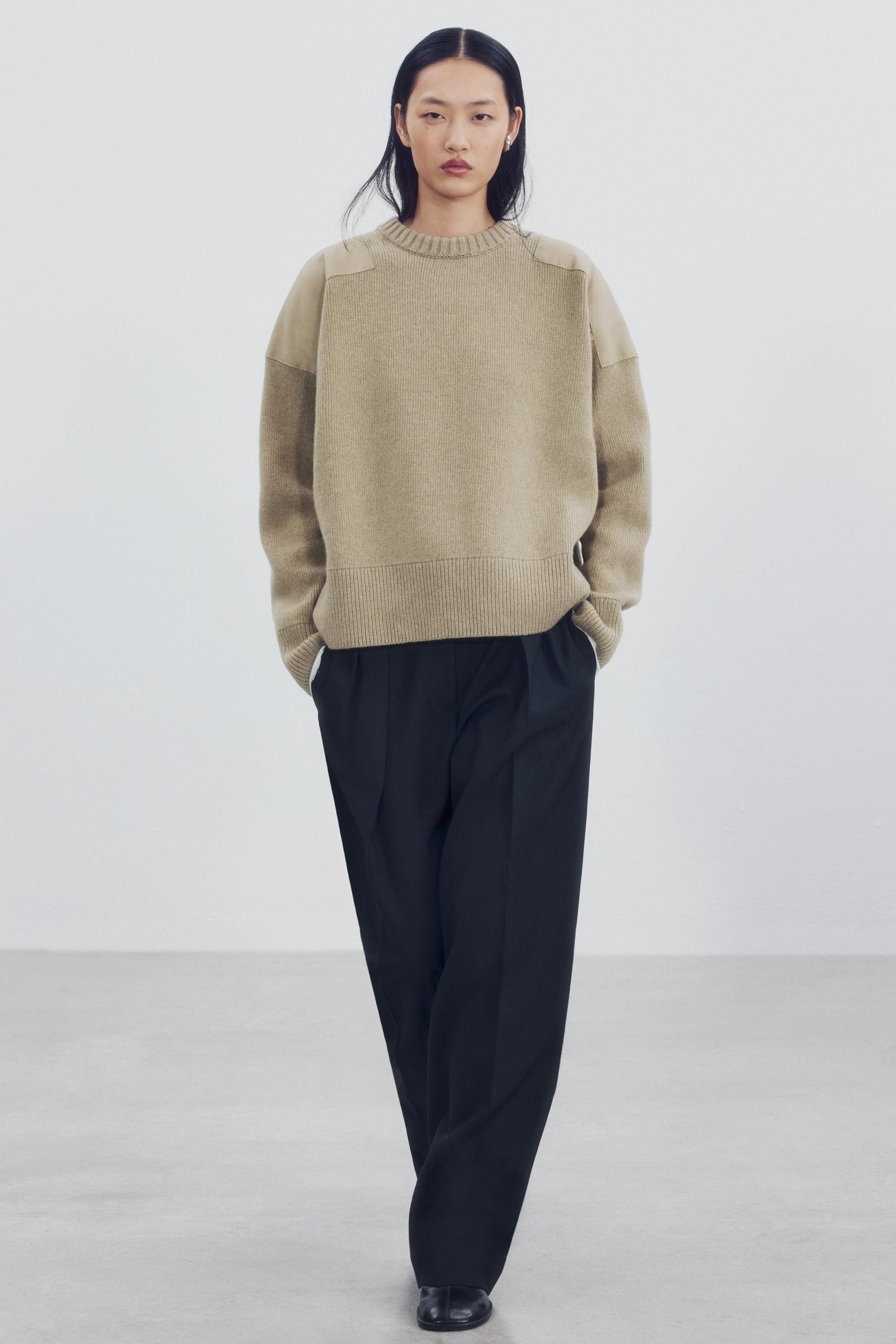 WOOL SWEATER WITH CONTRAST SHOULDERS | Zara US