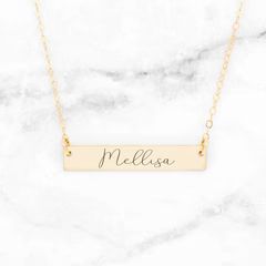 Name Bar Necklace Gold | Sincerely Silver