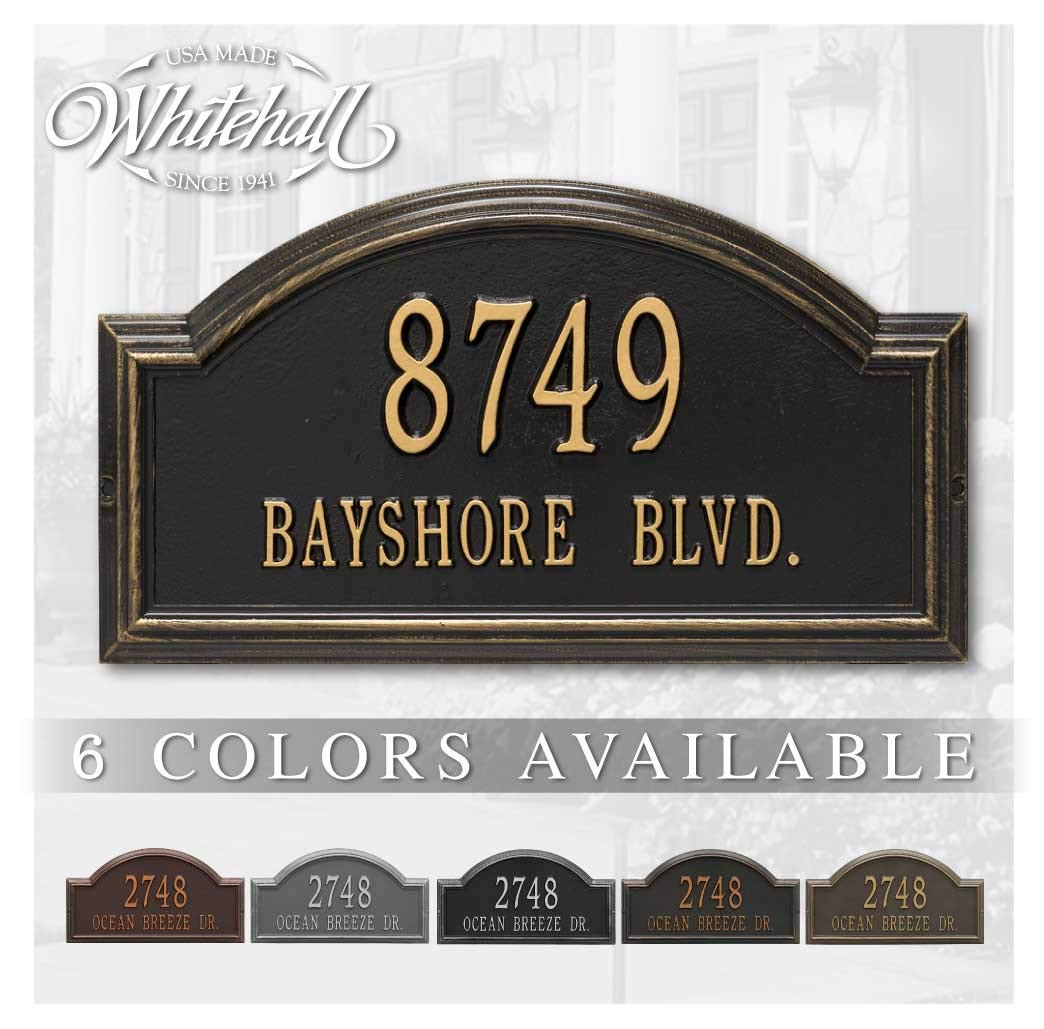 Whitehall™ Personalized Cast Metal Address plaque - The Providence Arch Plaque. Made in the USA... | Amazon (US)