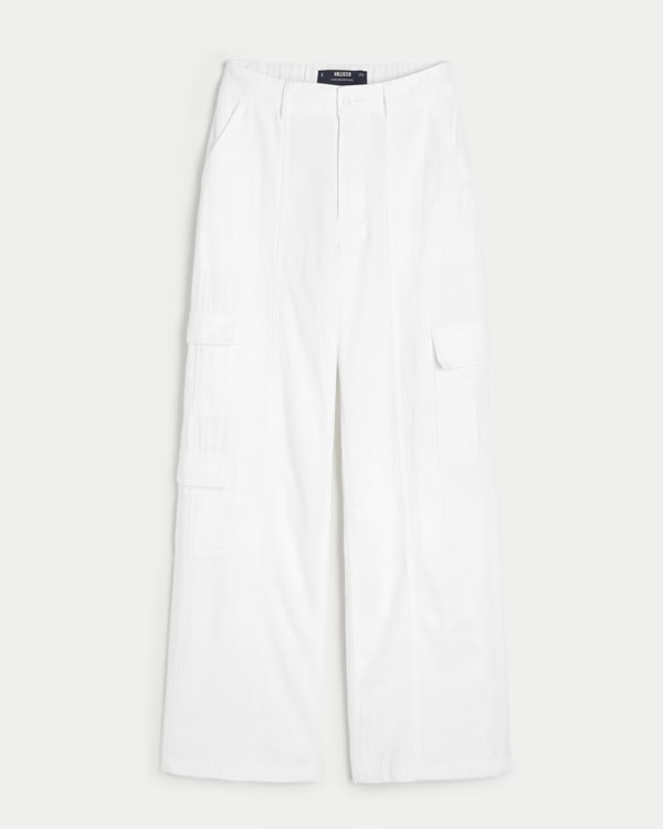 Women's Ultra High-Rise Linen-Blend Baggy 3-Pocket Cargo Pants | Women's Bottoms | HollisterCo.co... | Hollister (US)