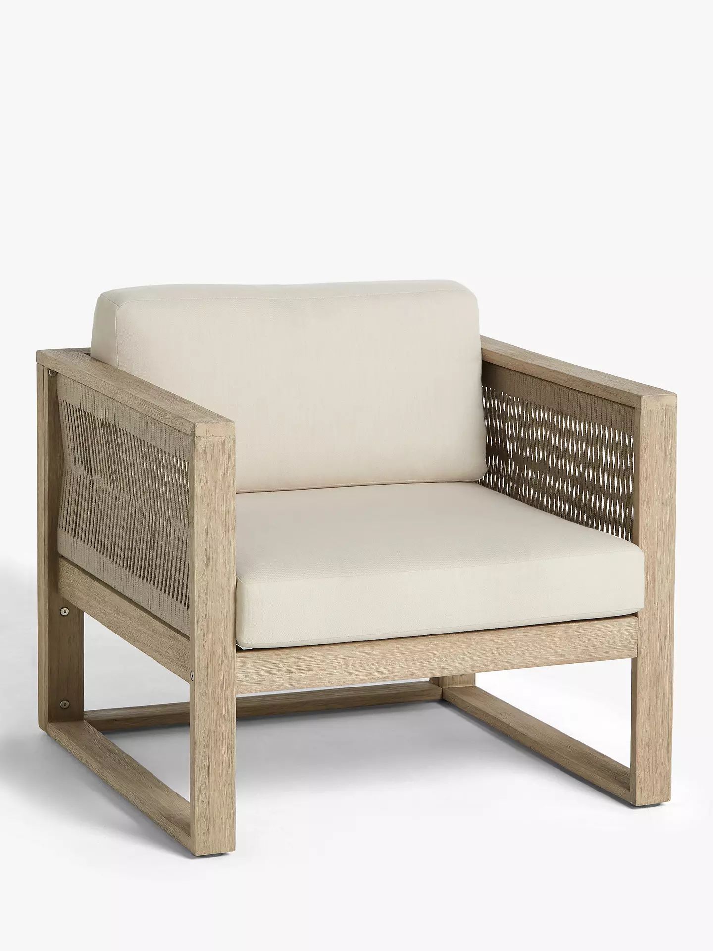 John Lewis & Partners St Ives Rope Garden Armchair with Cushions, FSC-Certified (Eucalyptus Wood)... | John Lewis UK