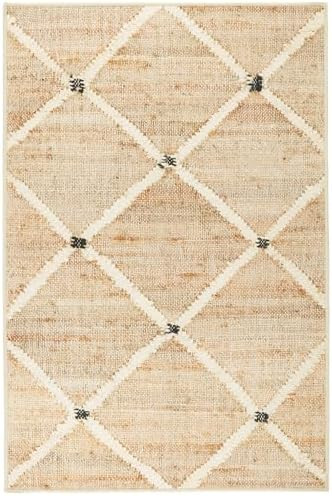 Dash and Albert Kali Machine Washable Area Rug - 2' x 3' Natural - Diamond Accent Rug - Anti-Slip... | Amazon (US)