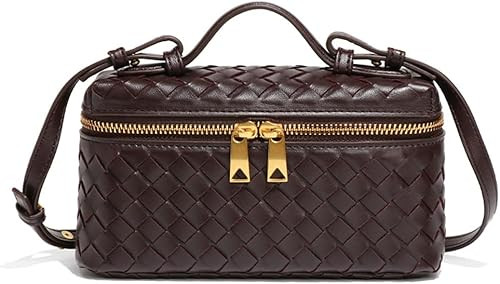 Trendy Woven Crossbody Purse Square Box Bags Women Shoulder Bag Cute Satchels Mini PU Leather Top... | Amazon (US)