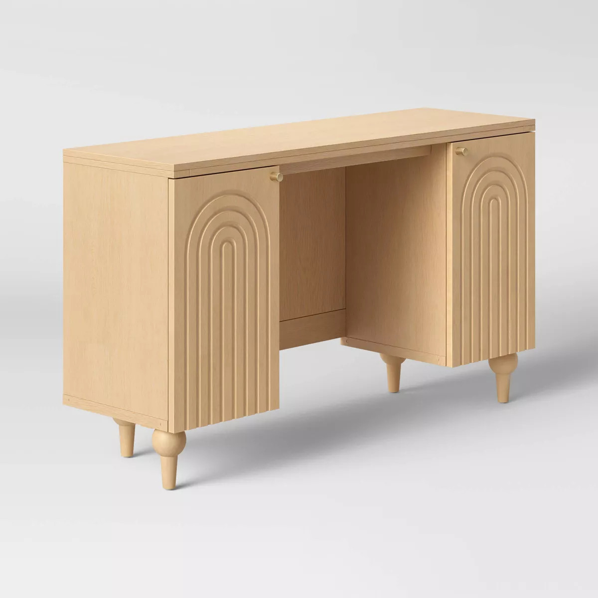 Arches Writing Desk with Storage Cabinets Natural - Threshold™ | Target