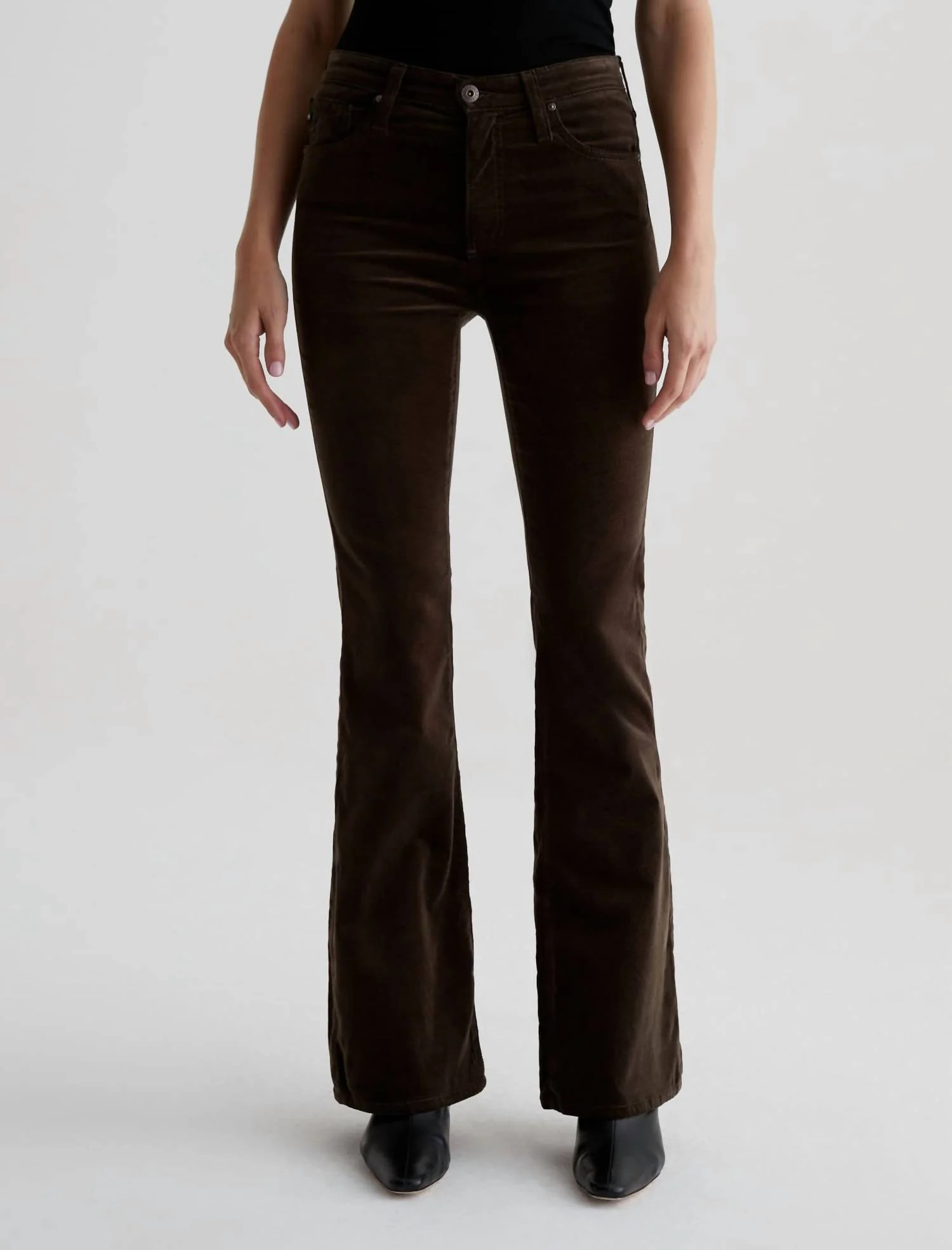 Farrah Boot Velvet Mid-Rise Jeans In Rich Umber | Shop Simon