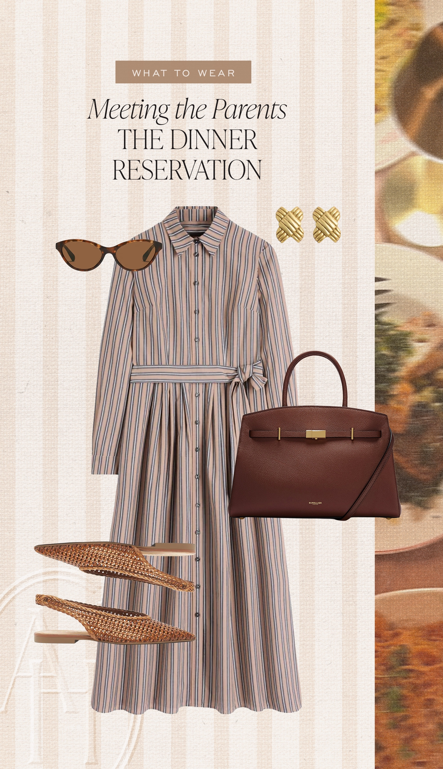 The chicest belted shirtdress with flat slingbacks, and simple accessories for dinner, vacation or day function.  

 #LTKootd