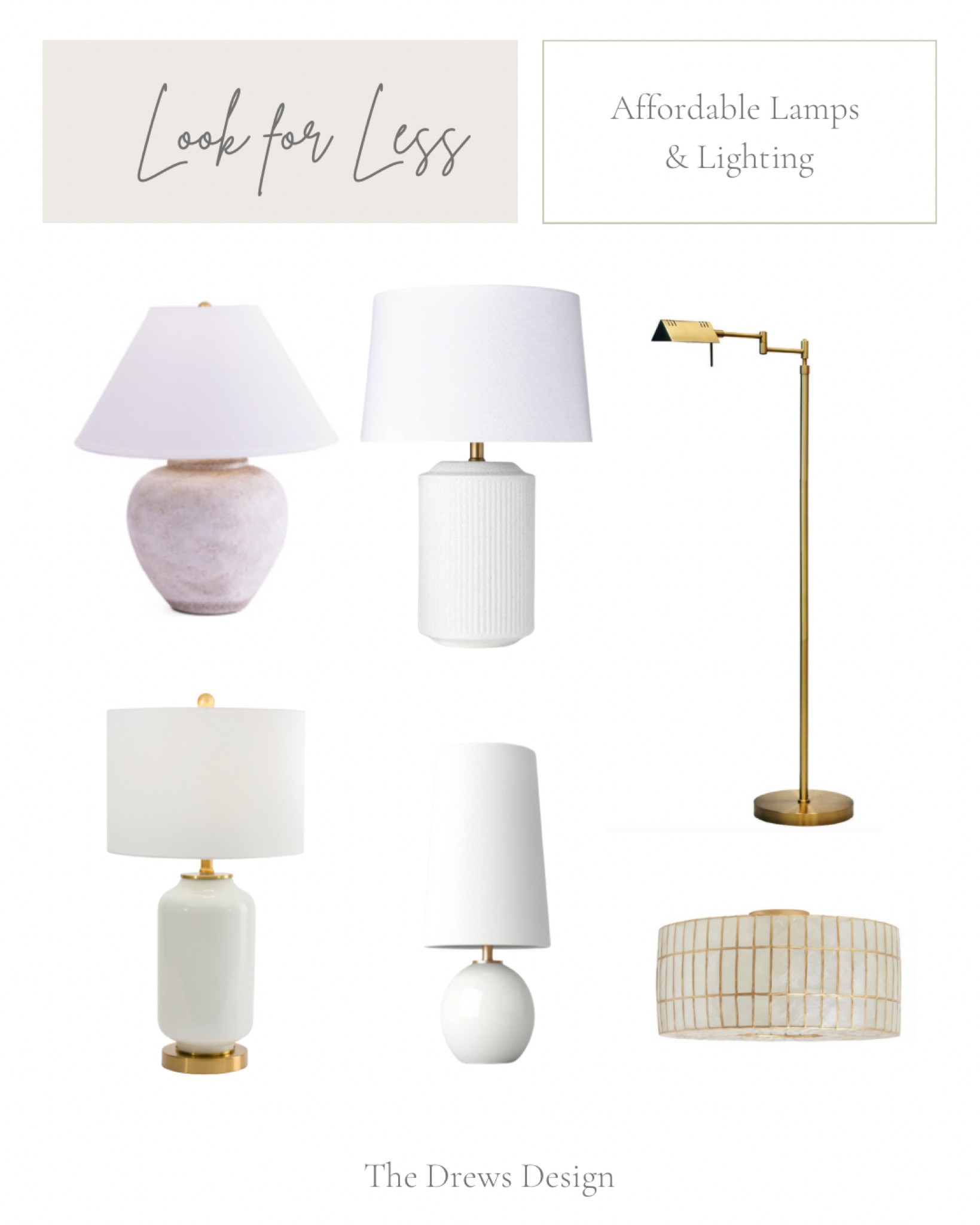 Looks for less! Affordable table lamps, standing task lamp, and capiz flushmount ceiling lighting 

#LTKstyletip #LTKhome #LTKsalealert