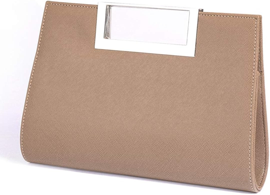 WALLYN'S Clutch Purse for Women PU Leather/Straw Evening Party Metal Grip Cut it out Handbag with... | Amazon (US)