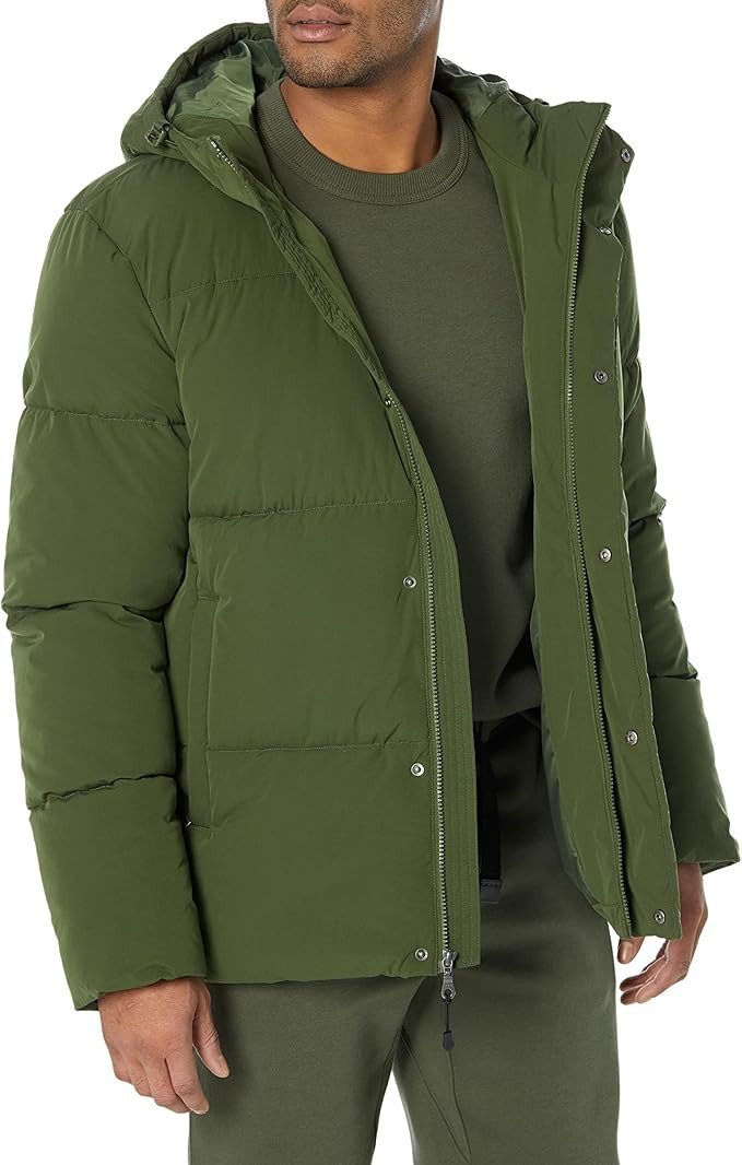 Amazon Essentials Mens Mid-Length Hooded Puffer Coat (Available in Big & Tall) | Amazon (US)