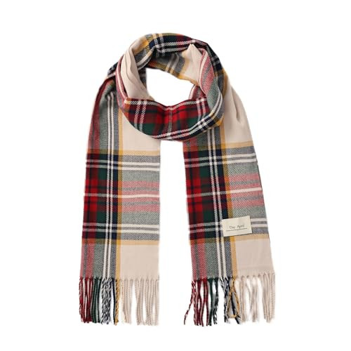 Surblue Winter Unisex Plaid Scarf, Scottish Tartan Plaid, Classic Winter Soft Cashmere Feel Men’s and Women's Scarves, Red Green Plaid | Amazon (US)