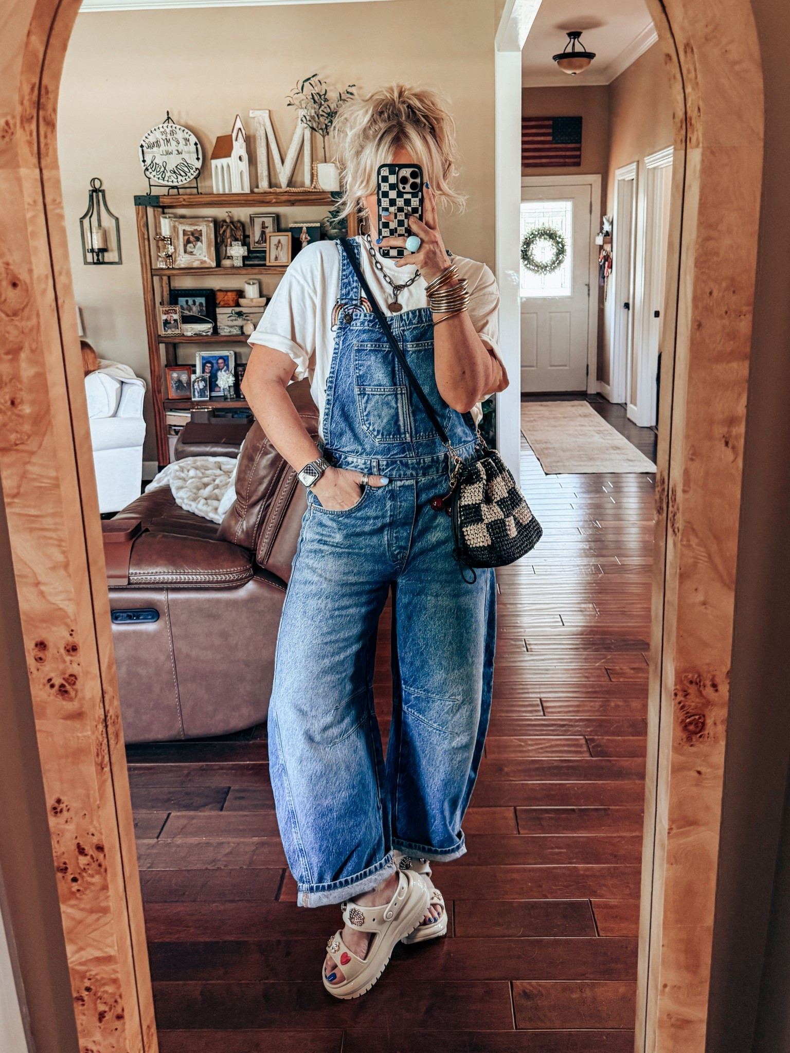 A graphic tee is so cute under overalls to me! This fit was cute + comfy! 
Tee - XL 👉🏼 ( save with code MANDIE15 ) 
Overalls - Size M
Crocs - I size down (they run big) 
Necklace - save with code MANDIE20


#LTKStyleTip #LTKOver40 #LTKFindsUnder100