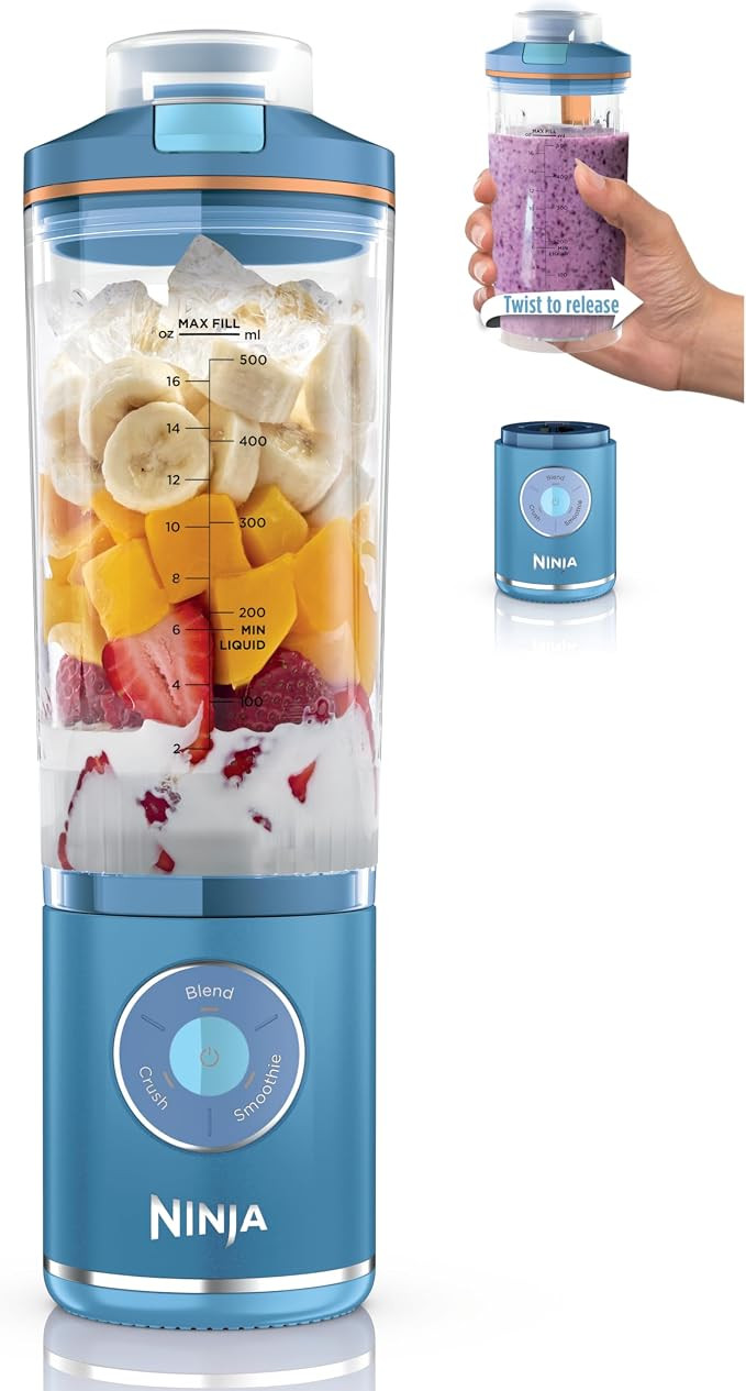 Ninja Blast Max Portable Blender, 22oz, Blue Raspberry, BC251BL2 | Twist & Go removable 22-oz ves... | Amazon (US)