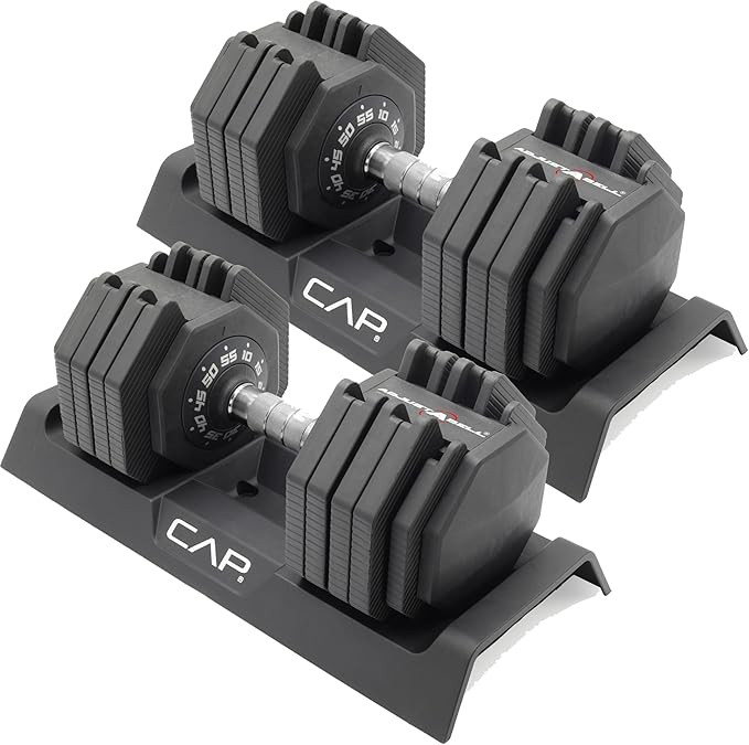 CAP Barbell ADJUSTABELL Adjustable 55 lb Hex Dumbbell Weights - Singles & Pairs | Multiple Handle... | Amazon (US)