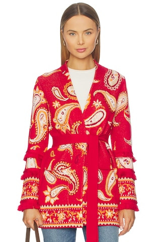 Hayley Menzies Jude Jacquard Cardigan in Jimi Red from Revolve.com | Revolve Clothing (Global)