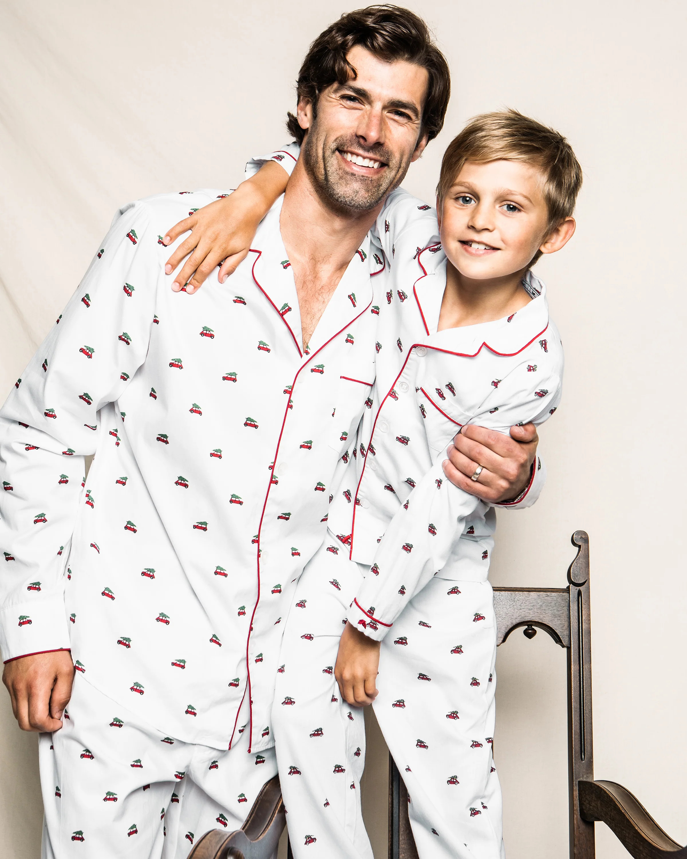 Kid's Twill Pajama Set in Holiday Journey | Petite Plume