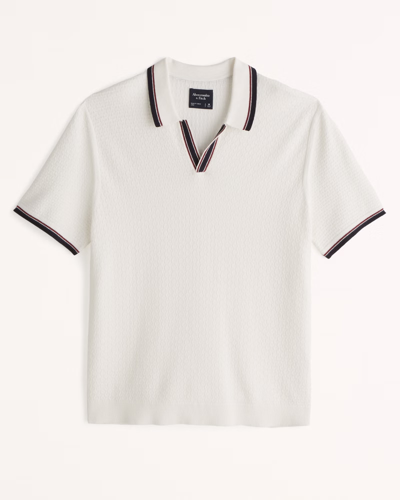 Men's Retro Johnny Collar Sweater Polo | Men's Tops | Abercrombie.com | Abercrombie & Fitch (US)