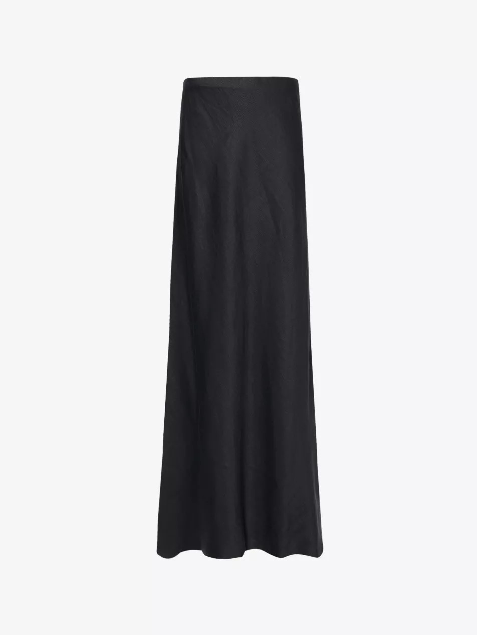 Flared-hem regular-fit linen-blend maxi skirt | Selfridges