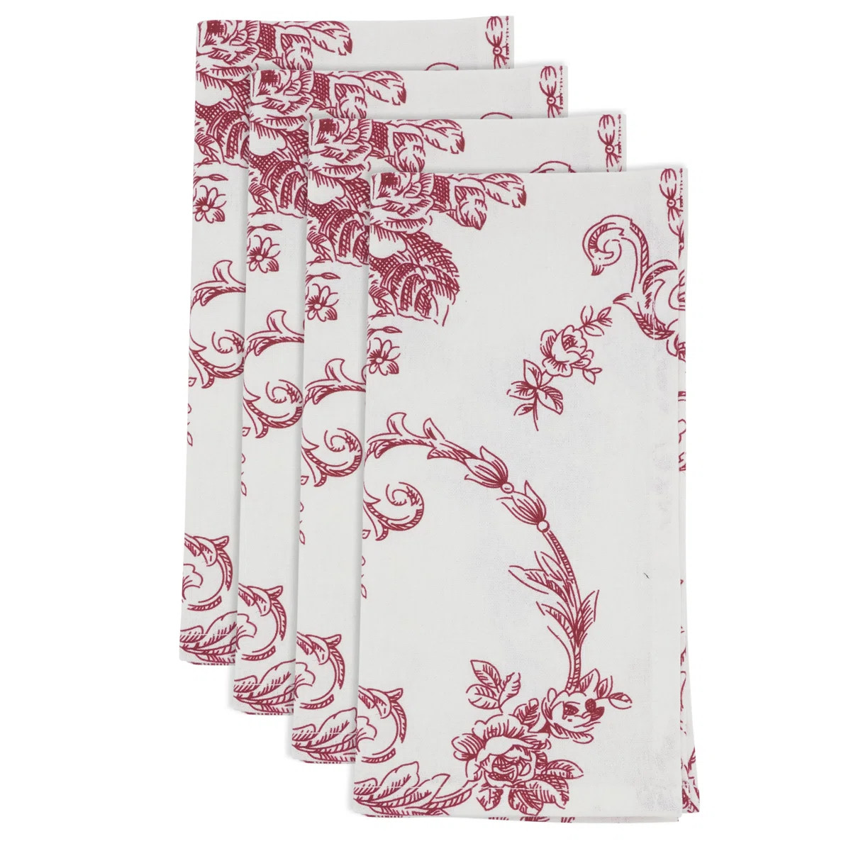 Vickrey Floral and Toile 20" Linen Napkin (Set of 4) | Wayfair North America