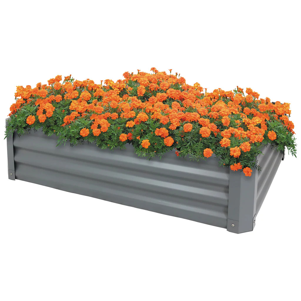 Sunnydaze 47" Steel Rectangle Raised Garden Bed | Sunnydaze Decor