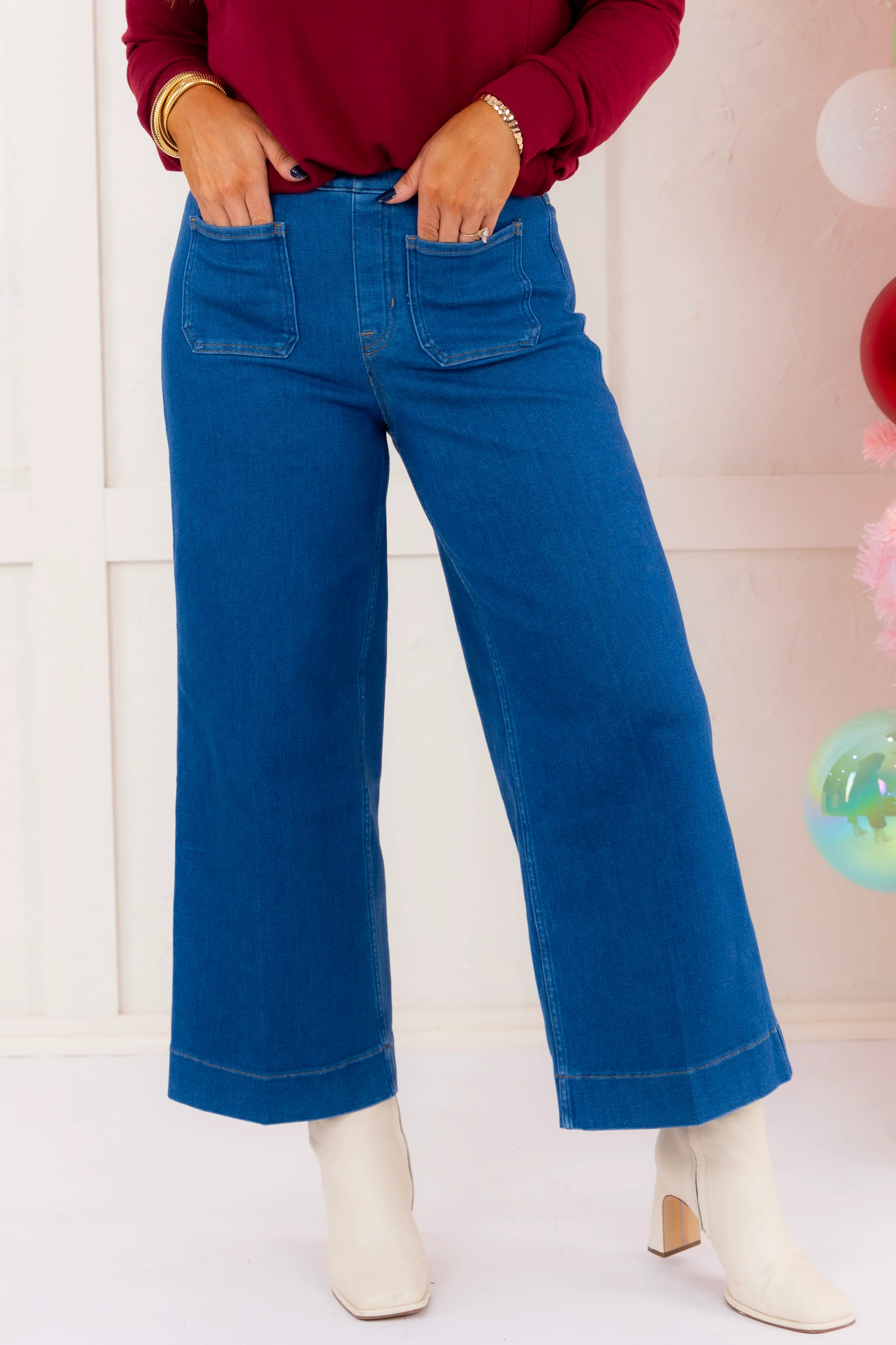 Cropped Wide Leg Patch Pocket Jean | SPANX - FINAL SALE | The Willow Tree