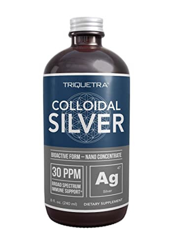Bioactive Colloidal Silver - 8 oz, Glass Bottle, Vegan, Safe Doses with Highest Effectiveness - Nano Ions, 30 PPM - Immune Support (48 Servings) | Amazon (US)