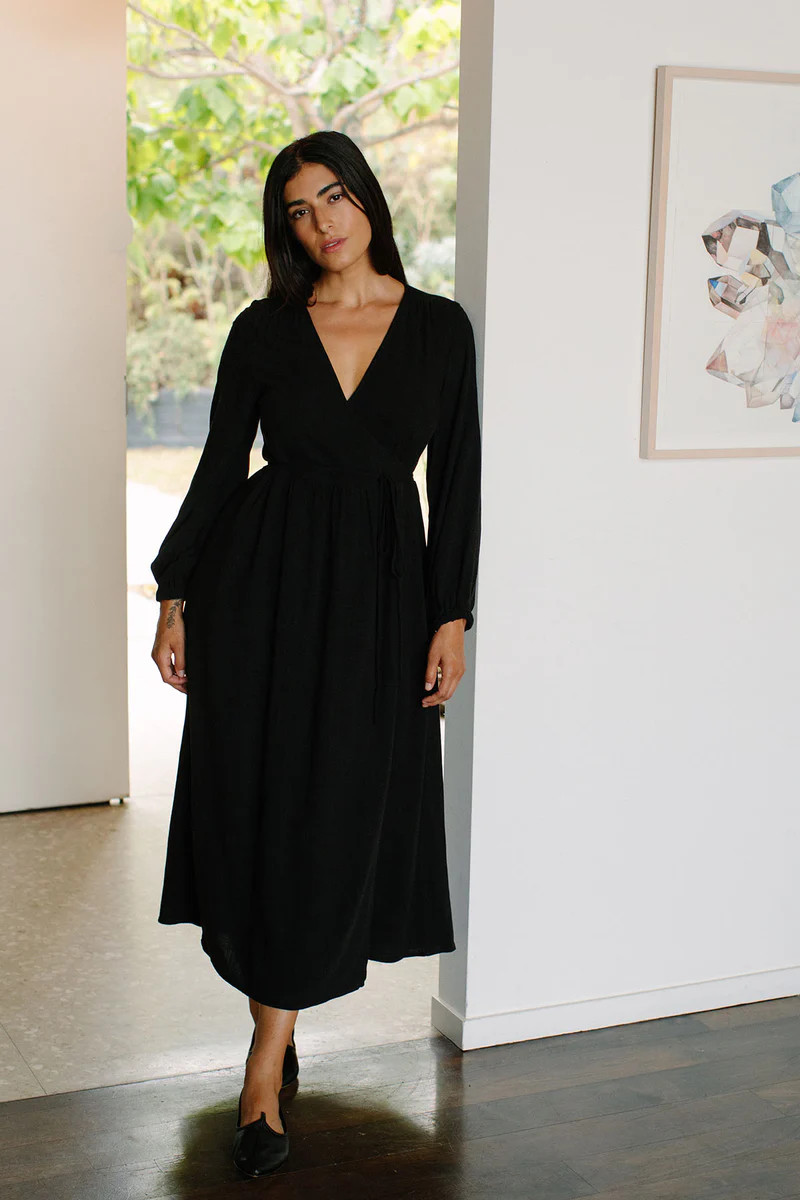 Linen Long Sleeve Paige Dress | Rachel Pally