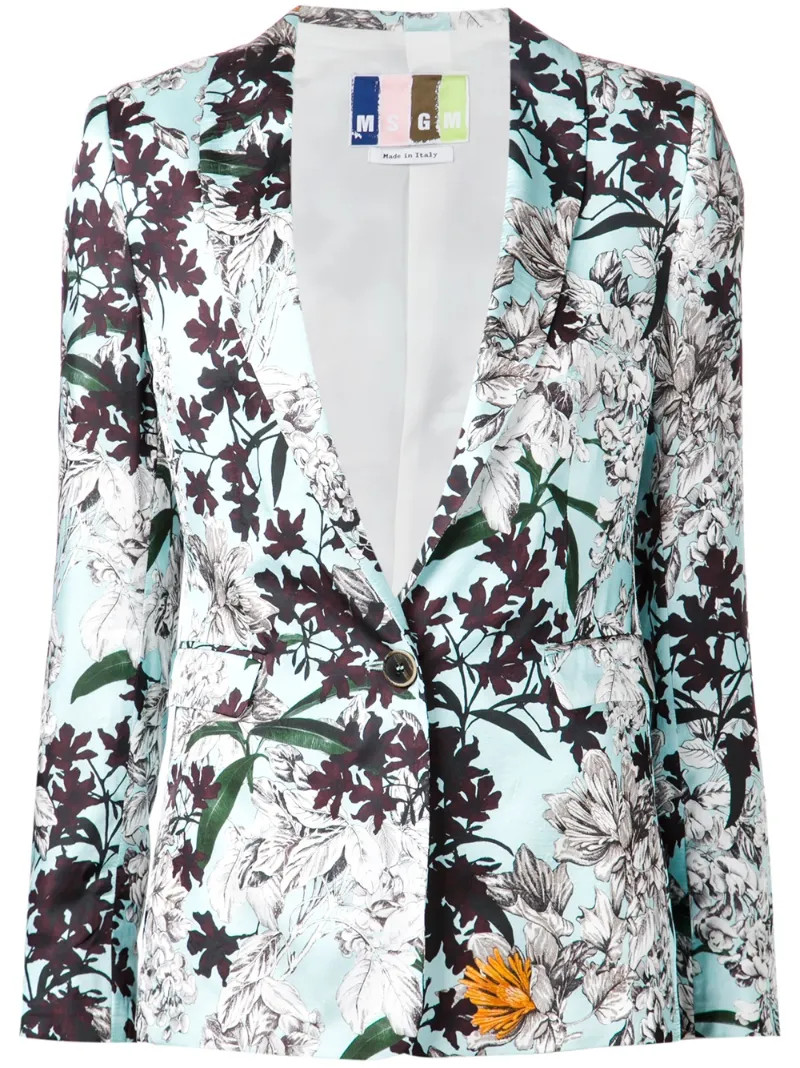 MSGM flower printed blazer | FarFetch Global