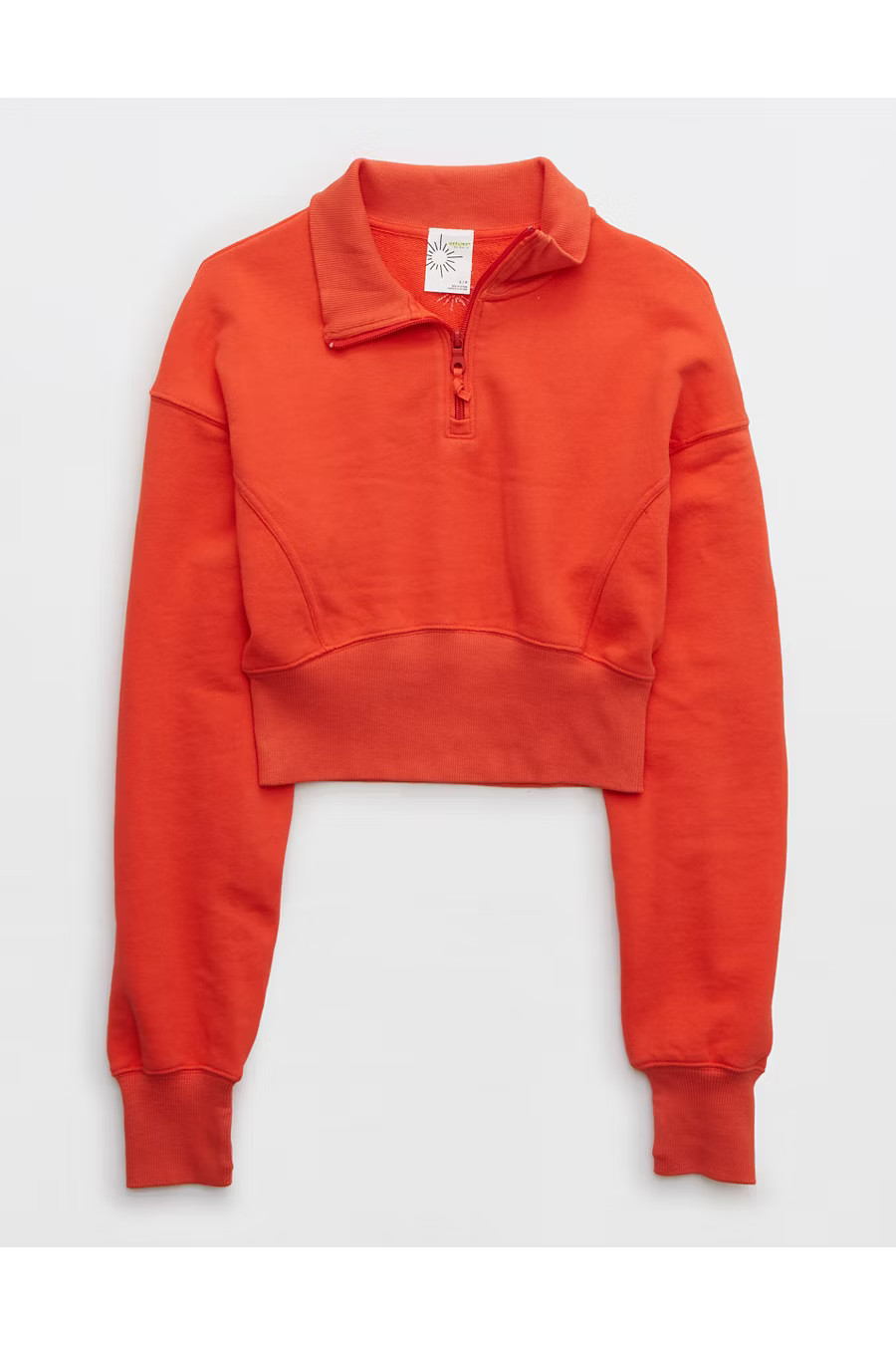 OFFLINE By Aerie Throw-Back Corset Cropped Quarter Zip | Aerie