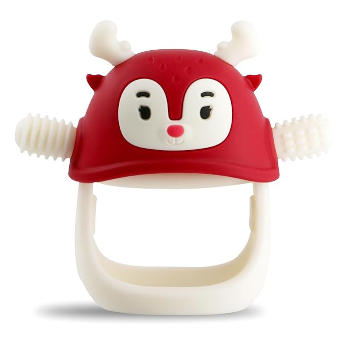 Smily Mia Never Drop Reindeer Silicone Baby Chewing Toy for 3M+ Infants, Easy to Hold Teething Mi... | Amazon (US)