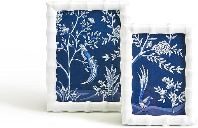 Two's Company Aviary Set of 2 High Gloss Faux Bamboo Photo Frames | Amazon (US)