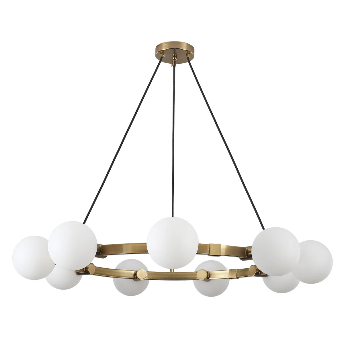 Thalma 9 Lights Modern Chandelier, 34.25" Mid Century Bubble Chandelier White Globe Chandelier Pe... | Wayfair North America