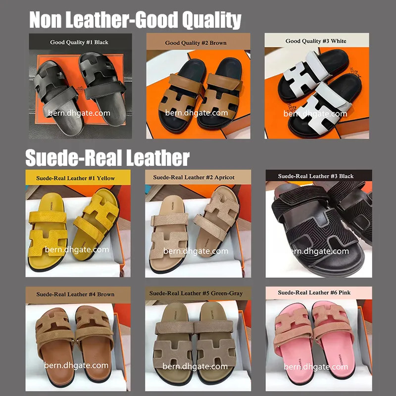Her Mes Dupe Fashion Non Leather And Suede Real Leather Flat Slippers Slides Sandals For Women Me... | DHGate
