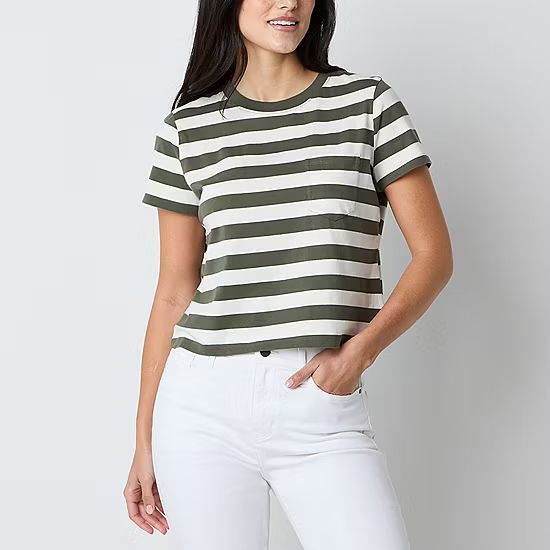 new!a.n.a Womens Round Neck Short Sleeve T-Shirt | JCPenney