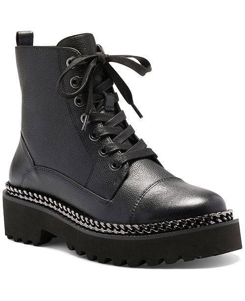 Women's Mindinta Lace-Up Lug Sole Combat Booties | Macys (US)
