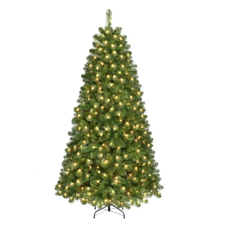 6.5ft Pre-Lit Premium Artificial Hinged Christmas Tree w/ Warm White Lights, Perfect Choice for X... | Walmart (US)