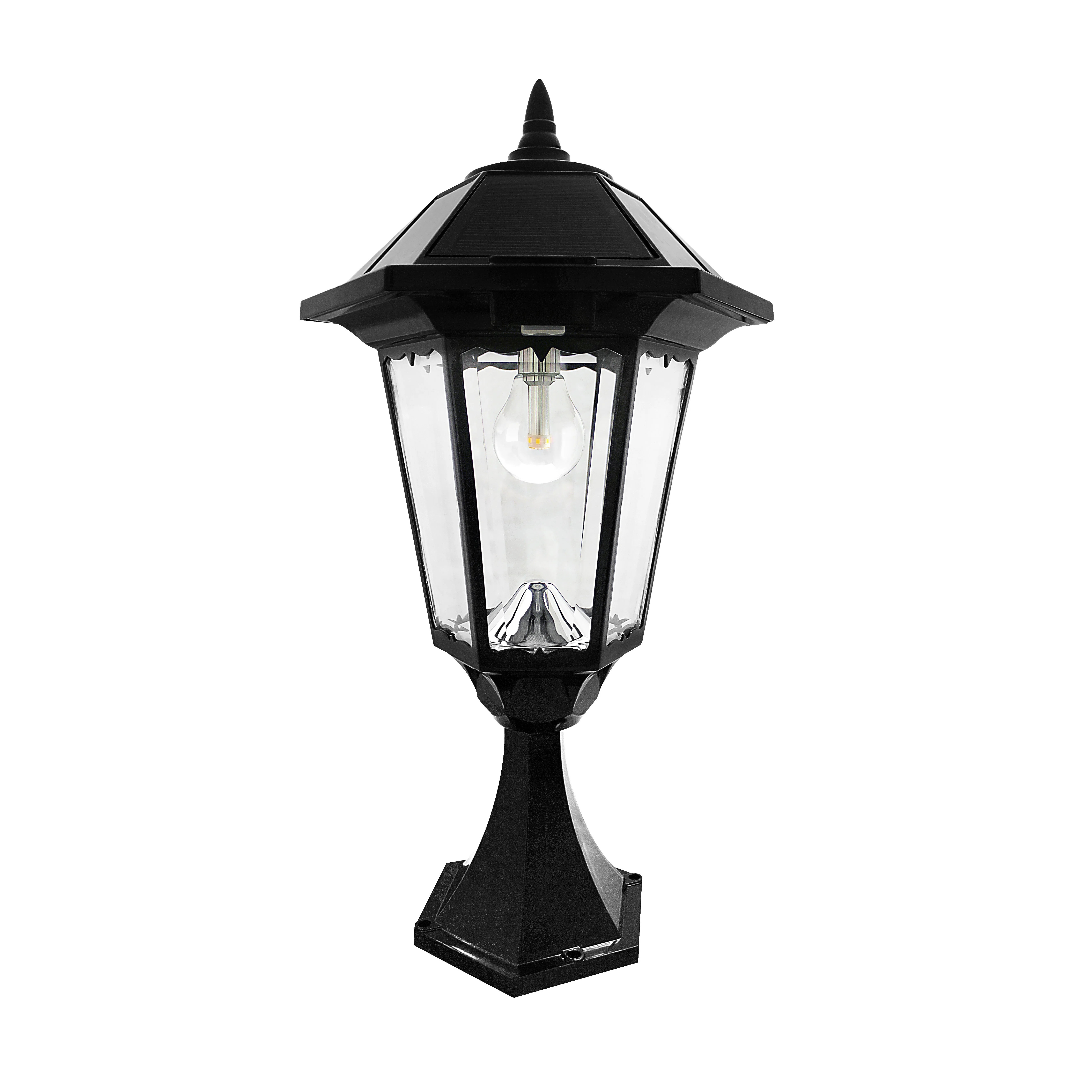 Charlton Home® Chriswell Black 20" H Solar Powered Fitter, Pier, Wall Outdoor Light & Reviews | ... | Wayfair North America