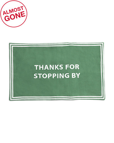 12x20 Linen Thanks For Stopping By Embroidered Pillow Cover | TJ Maxx