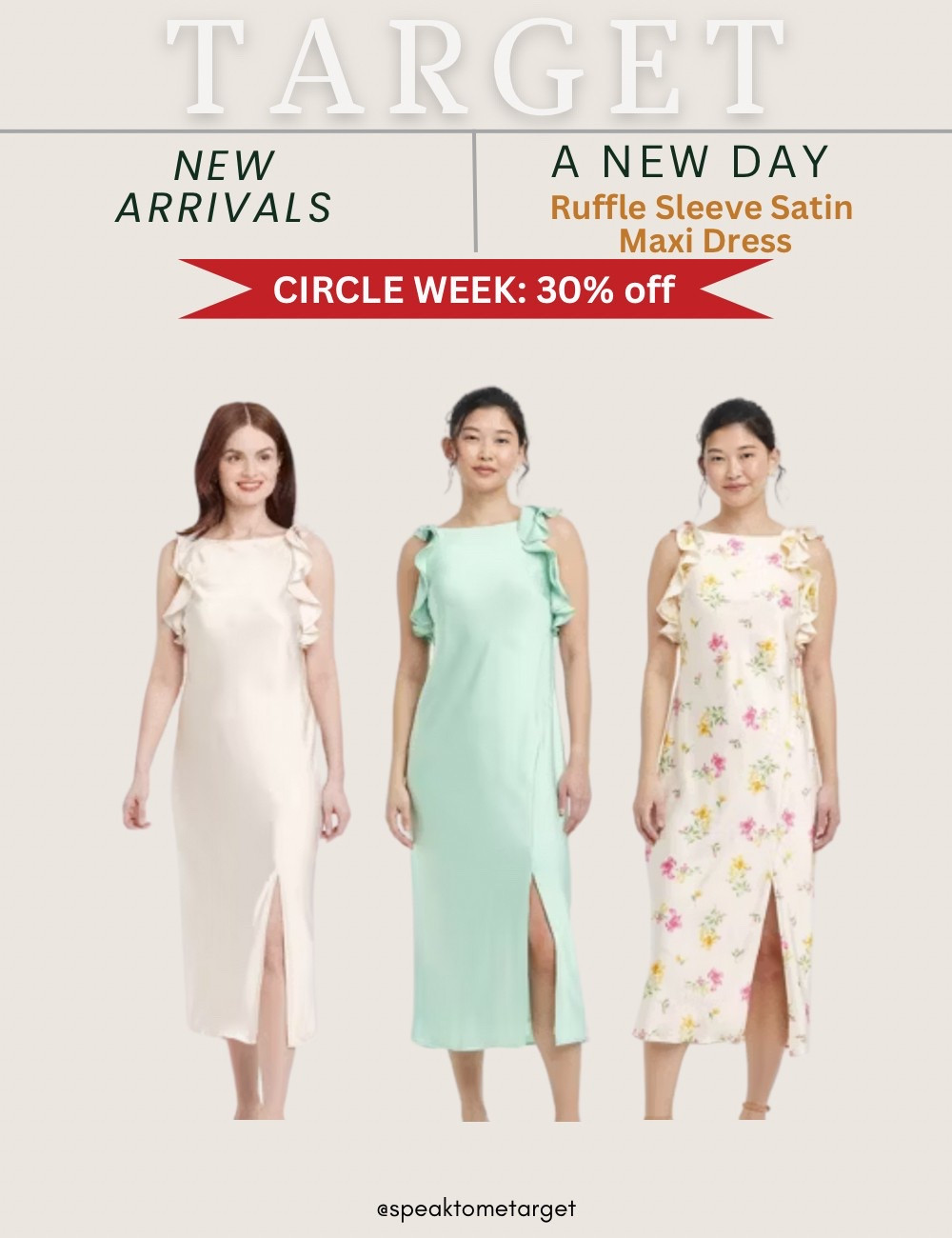 New at Target! And save 30% off! A New Day satin ruffle maxi dress

#LTKStyleTip #LTKFindsUnder50 #LTKSaleAlert