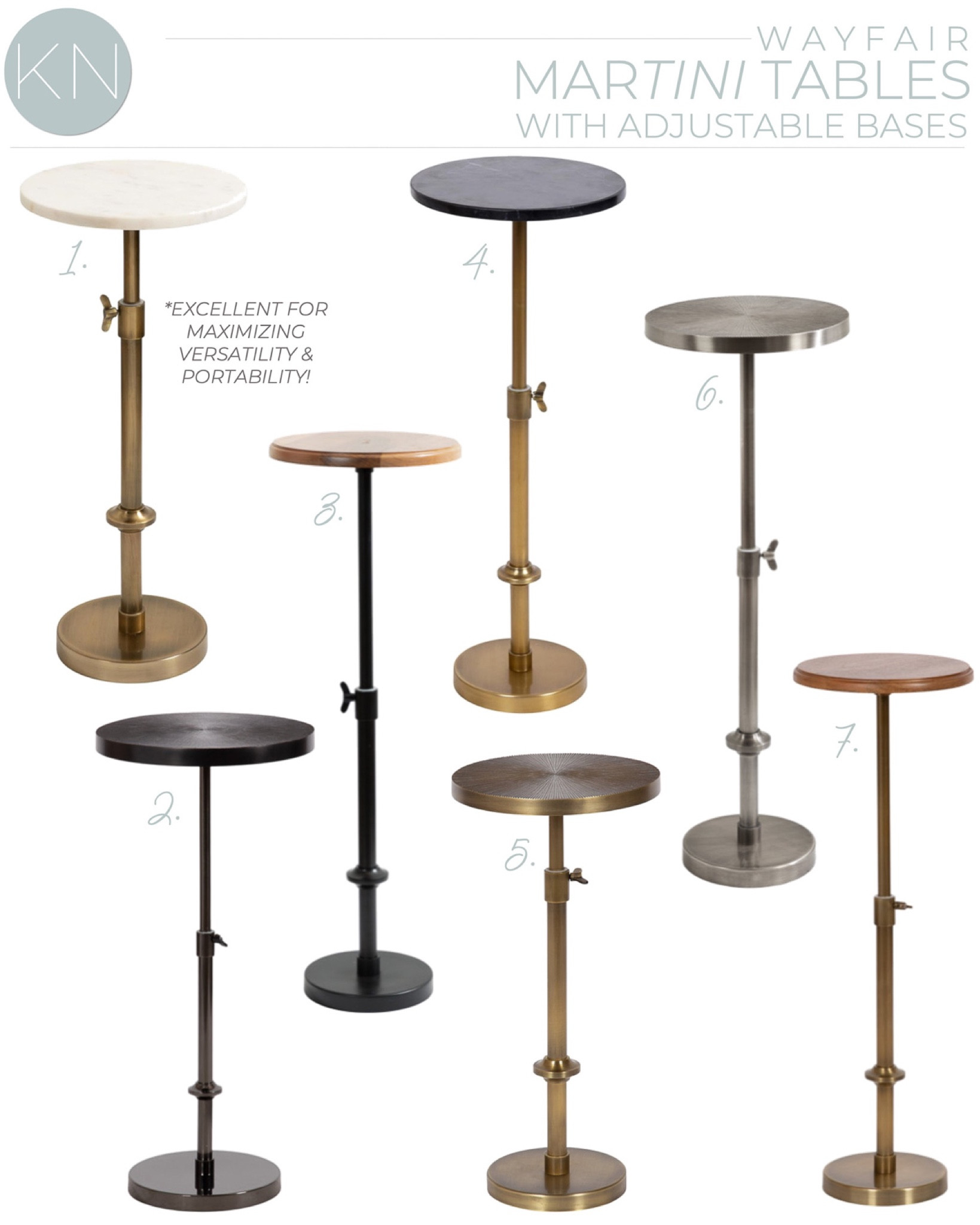A martini table is a great decor accent to use in any small space when you need an extra surface. These cocktail tables have adjustable bases, making them perfect for changing between chairs, sofas, beds and more. home decor living room decor bedroom decor accent table side table marble top table pedestal table Wayfair find

#LTKStyleTip 

#LTKHome #LTKSaleAlert