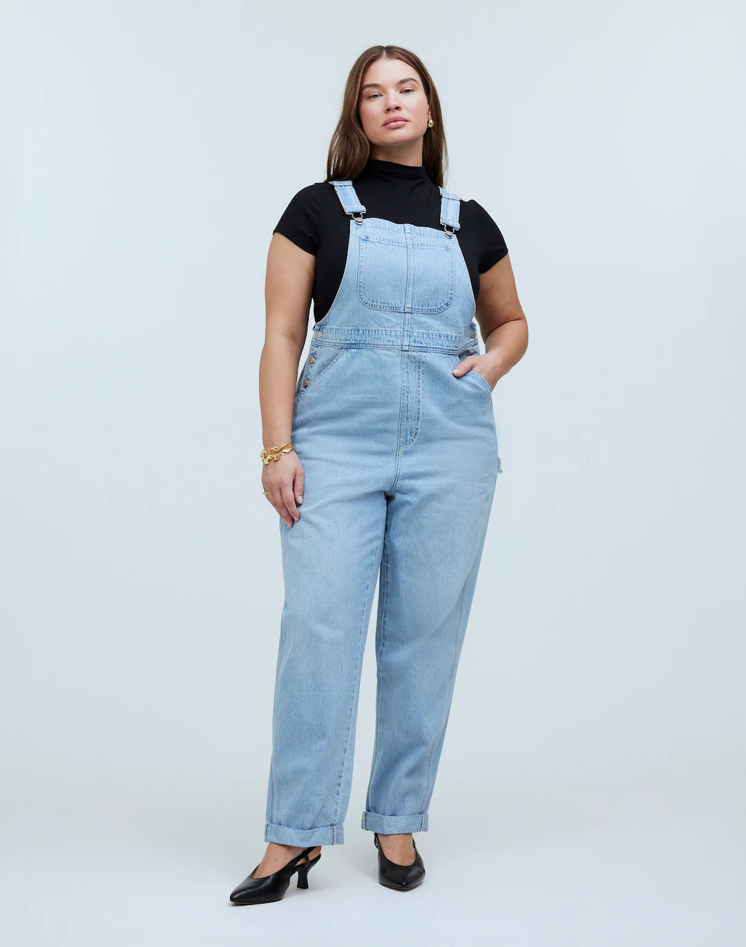 Plus Denim Oversized Carpenter Overalls in Collier Wash | Madewell