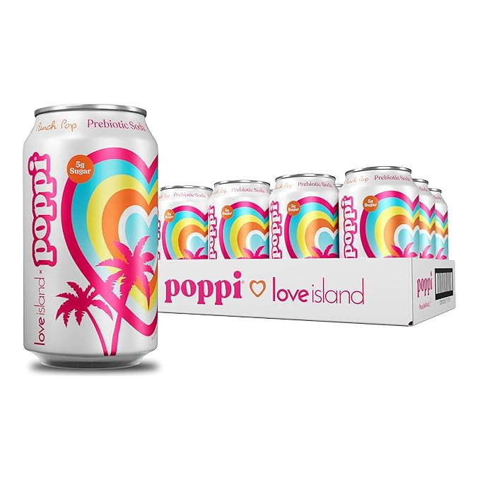 Poppi Prebiotic Soda, Sparkling Water & Fruit Juice, Punch Pop, 12 Oz, 12 Pack | Amazon (US)