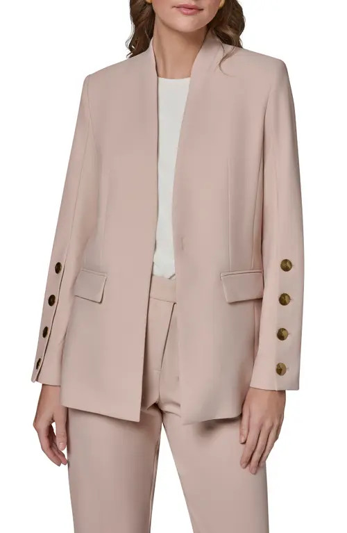 Donna Karan New York Button Sleeve Blazer in Snow Petal at Nordstrom, Size 12 | Nordstrom