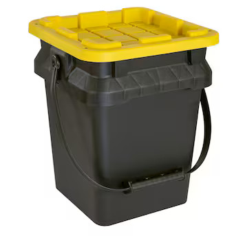 Project Source Commander Medium 5-Gallons (20-Quart) Black Heavy Duty Tote with Standard Snap Lid | Lowe's