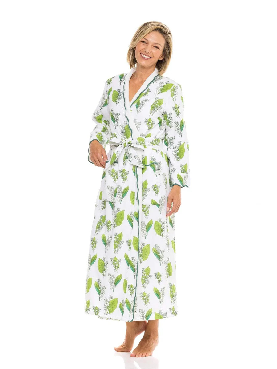 Lily-of-the-valley Fleece Lined Classic Robe | Heidi Carey