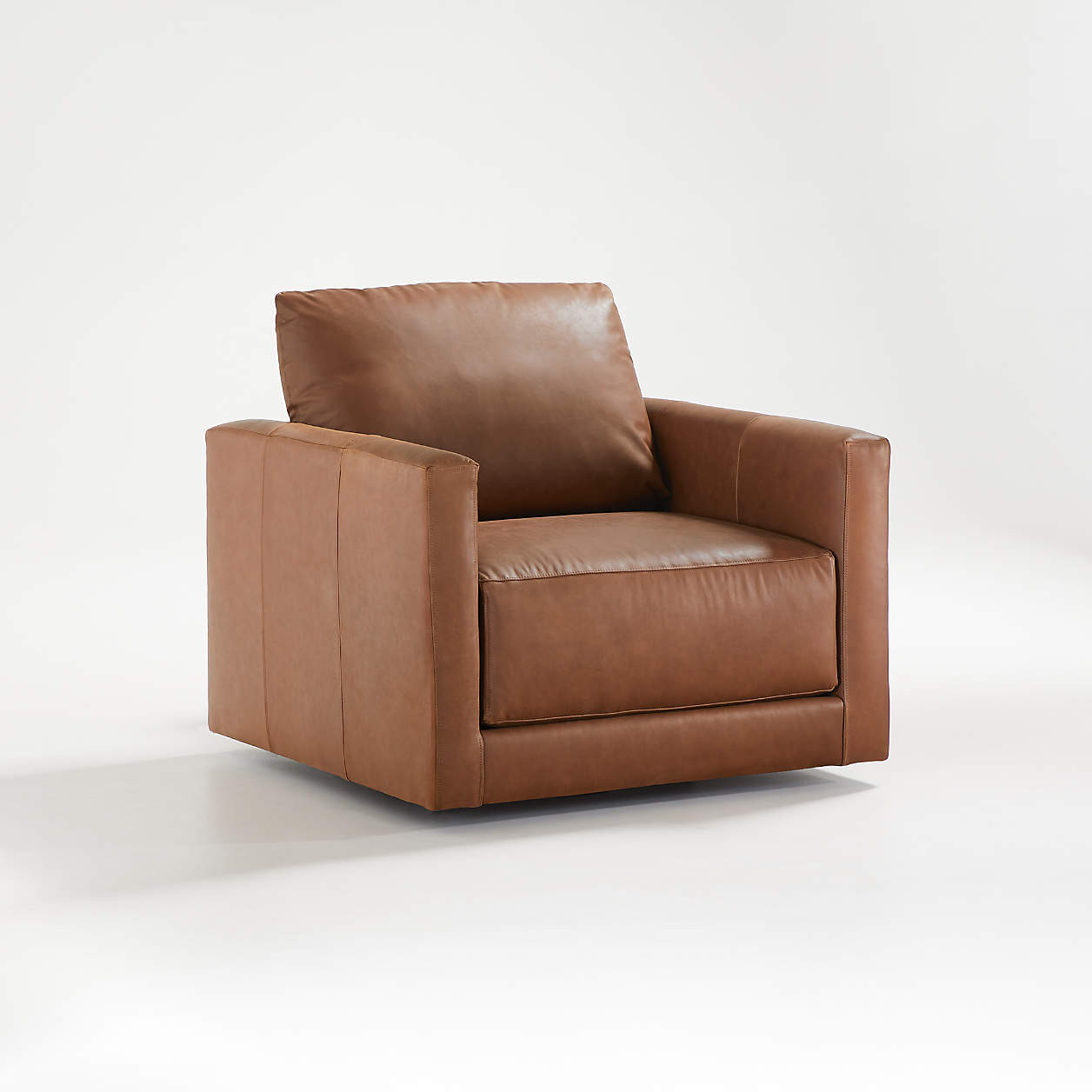 Gather Leather Swivel Chair + Reviews | Crate & Barrel | Crate & Barrel