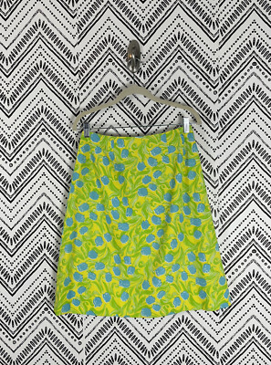 Vtg Women Lilly Pulitzer "the Lilly" Blue Green Floral Retro A-Line Skirt Sz 12  | eBay | eBay US