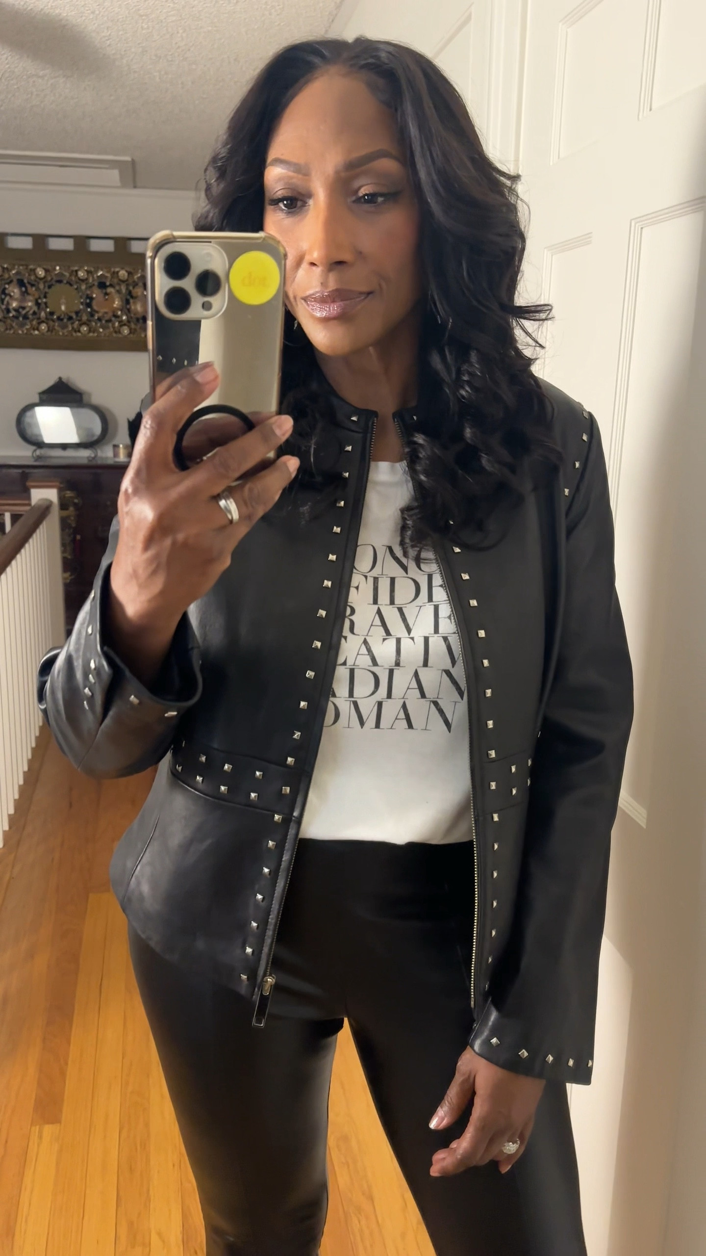 You can’t go wrong with a fab leather look for a night out. I love this graphic tee from Gap. It’s an oldie, but goodie. 

#LTKOver40 #LTKVideo #LTKStyleTip